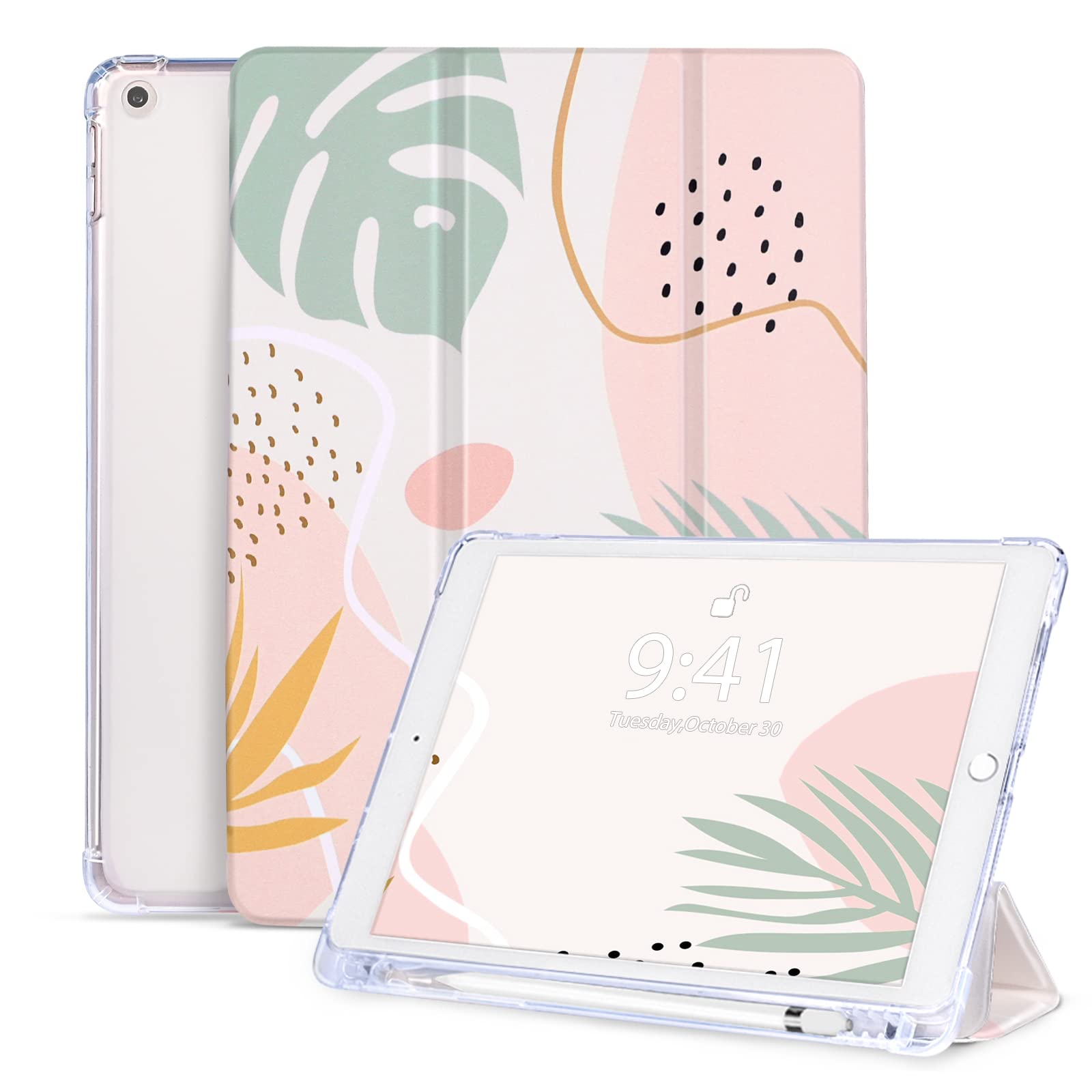 Vozehui 10.2 inch iPad 9th/8th/7th Gen Case with Pencil Holder, Tri-fold Stand Slim Lightweight Protective Case with Auto Wake/Sleep Cover — image 1