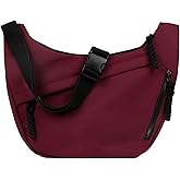 Motesun Crescent Crossbody Bags for Women and Men Nylon Luna bag Moon Hobo Purses Slouchy Dumpling Bag Canvas Shoulder Bags
