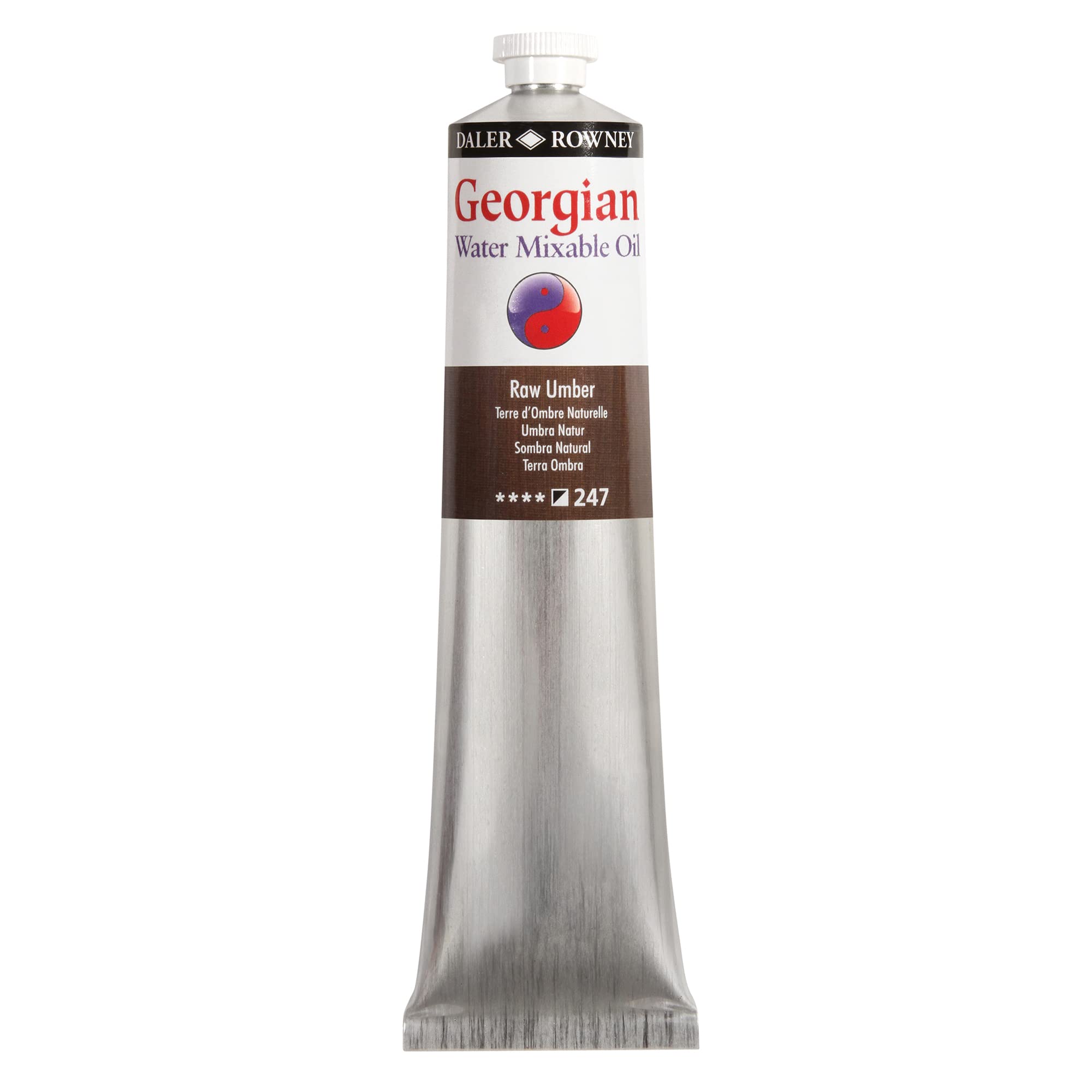 Daler-Rowney Georgian Water Mixable Oil Paint, Aluminium Tube, 6.76oz - 200 ml, Ivory Black