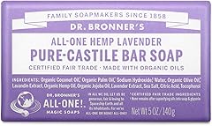Dr. Bronner's - Pure-Castile Bar Soap (Lavender, 5 ounce) - Made with Organic Oils, For Face, Body and Hair, Gentle and Moist