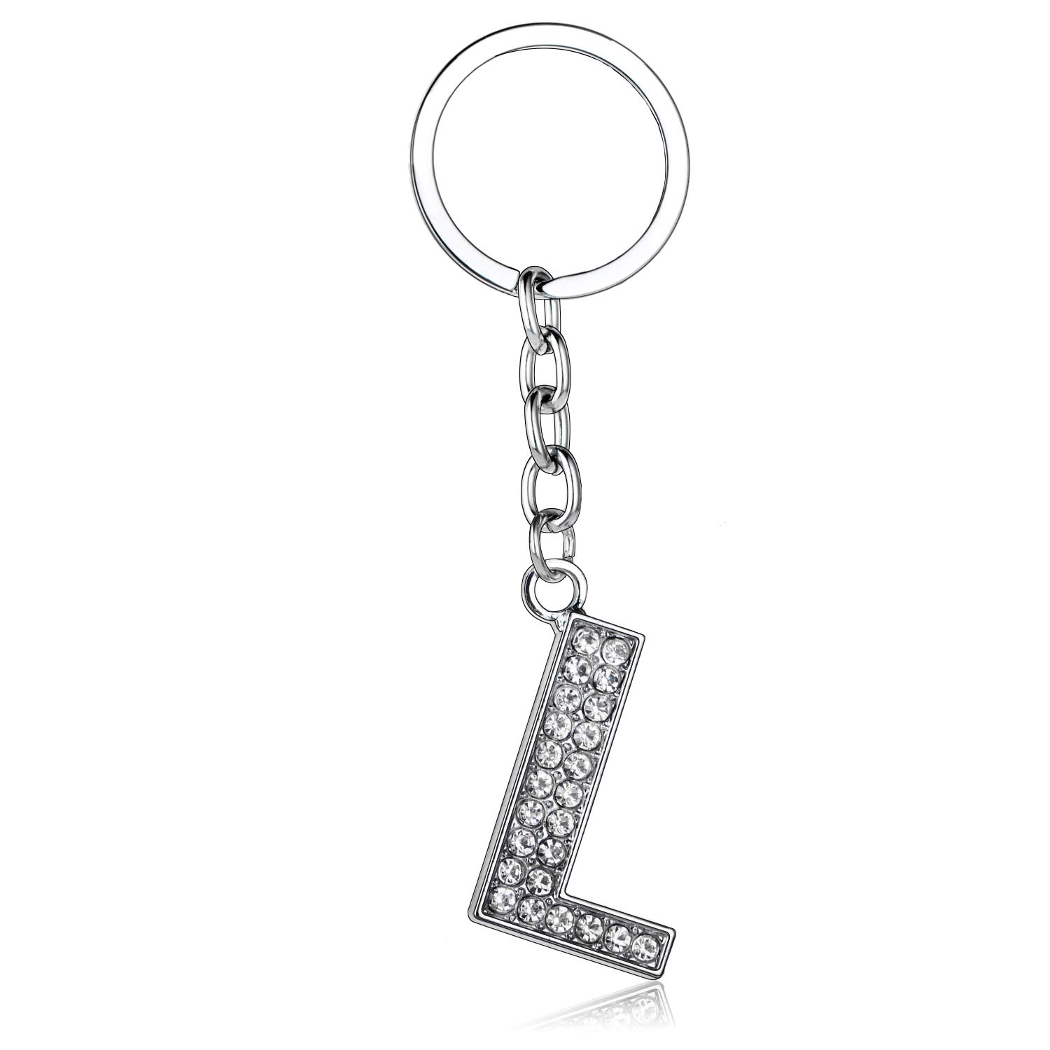 BESPMOSP A-Z Letter Keychain Keyring Crystal Shiny Family Best Friend Jewellery (L) — image 1