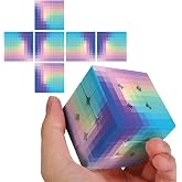 Gradient 3x3 Speed Cube, UV Printing Cube Magic Cube Educational Puzzles Toys for Kids,Beginners and Adults (Stickerless) Blue-PIink-Blue