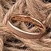 TUSEN JEWELRY 4mm Women's Rose Gold Sandblasted Finish Tungsten Wedding Ring High Polished Beveled Edge
