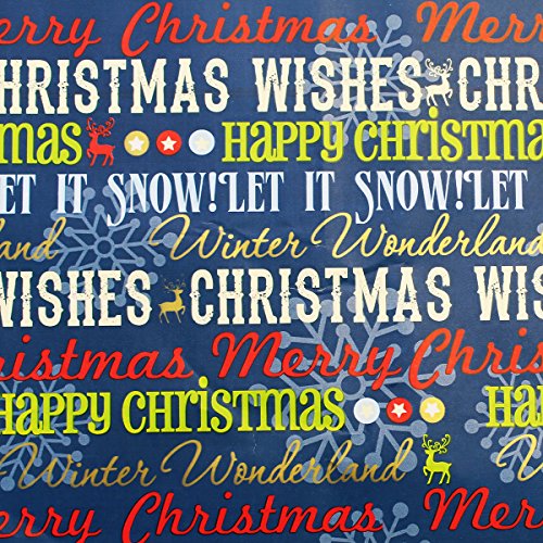 Winter Themed Gift Wrap in Assorted Bright Styles 24 in x 20 ft in Each Roll, 3 Rolls