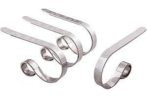 Haute Decor The Original MantleClip® Stocking Holder with White Snowflakes - 4 Pack (Silver) - Hang Christmas Stockings Safely and Securely from Mantels Up to 3 Inches Thick