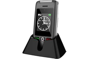 artfone G6 4G Unlocked Senior Cell Phone, Senior Flip Phone with Charging Dock for Elderly, Large Fonts, 2.4" Dual-LCD, SOS B