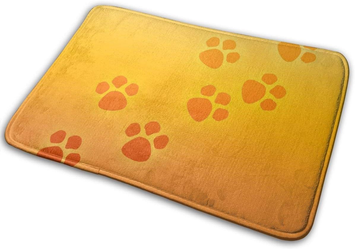 Amazon Com Bath Mat Yellow Cute Dog Claw Memory Foam Bath Mats Non Slip Soft Absorbent Bath Rugs Rubber Back Runner Mat For Kitchen Bathroom Floors 15 7 X 23 5 White Home Kitchen