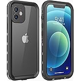 LOVE BEIDI Design for iPhone 12 Mini Waterproof Case, Full Body Shockproof Case with Screen Protector, Dust Proof Phone Case Cover for iPhone 12 Mini 5.4 inch (Black)