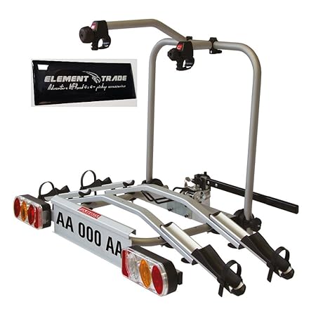 Fahrradträger Anhängerkupplung für 2 Elektrofahrräder Tech Pro Elektrobike + ELEMENT TRADE Sticker