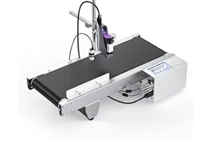 BESHENG TIJ740 Inkjet Coding Machine with Mini Conveyor Belt, Automatic Online Inkjet Printer with 42ml Original Quick-Drying Ink, Industrial Batch Code Printer for Date/Barcode/QR Code/Number/Label