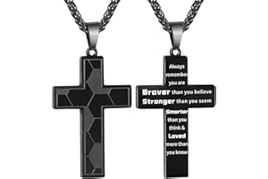 GLITTO Soccer Cross Necklace for Boys Men Stainless Steel Bible Verse Pendant with 20+2Inch Chain First Communion Baptism Religious Sports Jewelry Gift