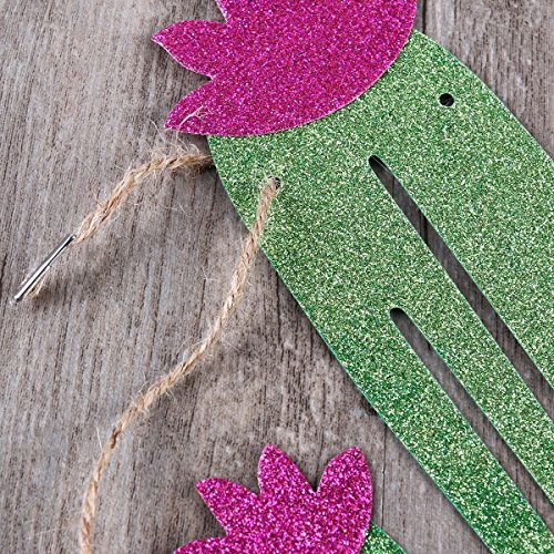 Muhuyi Summer Theme Wedding Parties Decorations Supplies Cactus Banner Pennant and 4 Leaf Clover Tropical Party Birthday Party Festival Luau Hawaii Children's Party Decoration or Room Decoration