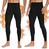 SIMIYA 2 Packs Mens Long Johns, Thermal Underwear for Men Soft Base Layer Mens Thermal Pants for Cold Weather