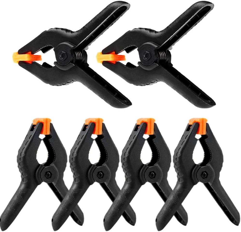 MOUYAT 12-Pack 9-Inch Plastic Spring Clamps – Heavy Duty, 4.33" Jaw Opening, Strong Backdrop Clamps For Woodworking, Canvas, DIY, Photo Studios, Black
