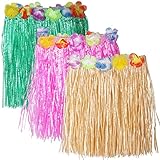 NimNik Luau Party Supplies Hula Skirt for Kids 3 Pack