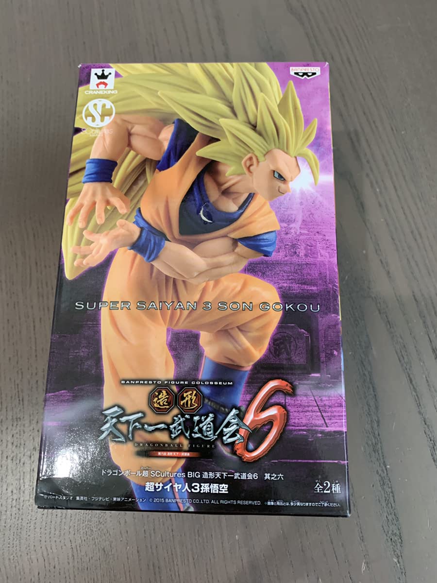 Banpresto Dragon Ball Super Saiyan 3 Goku Sculptures Big Budoukai 6 Volume 6 Figure, 5.1 Inches, 34399