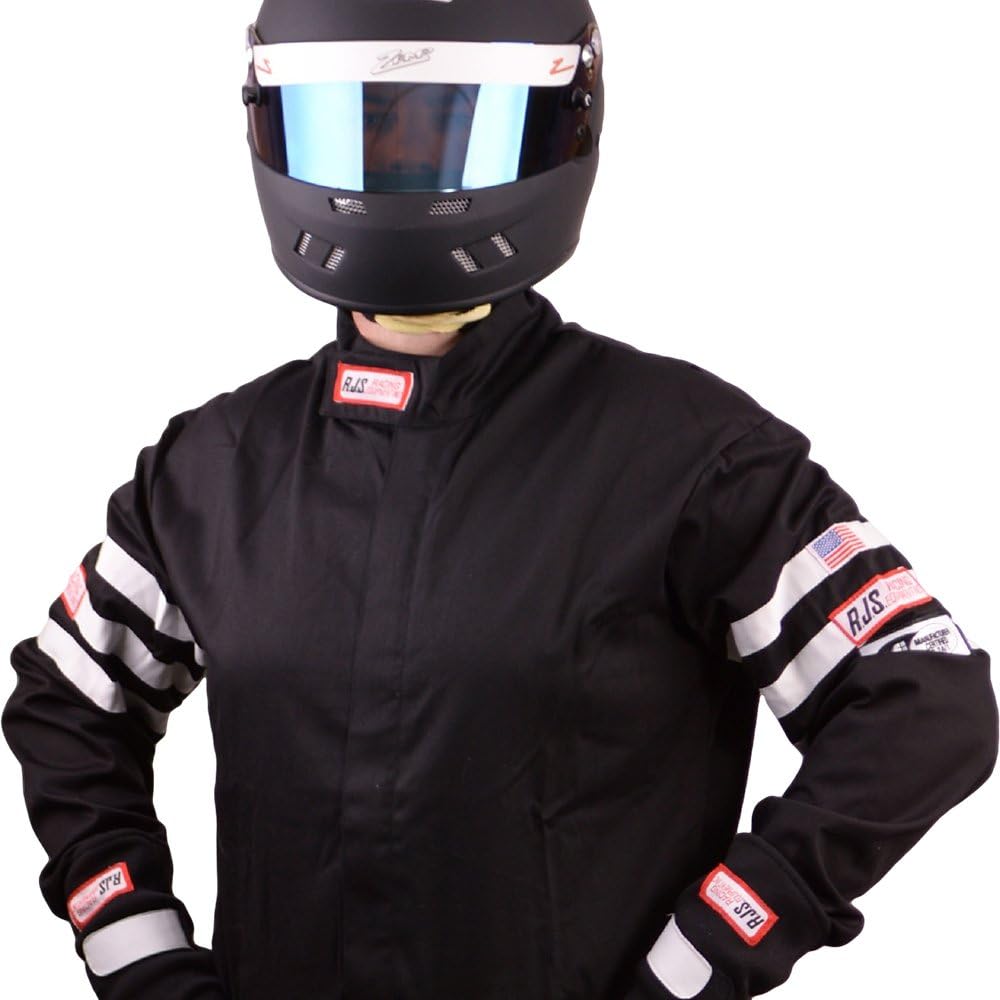 RJS Racing FIRE Suit Racing Jacket Black & White Stripes