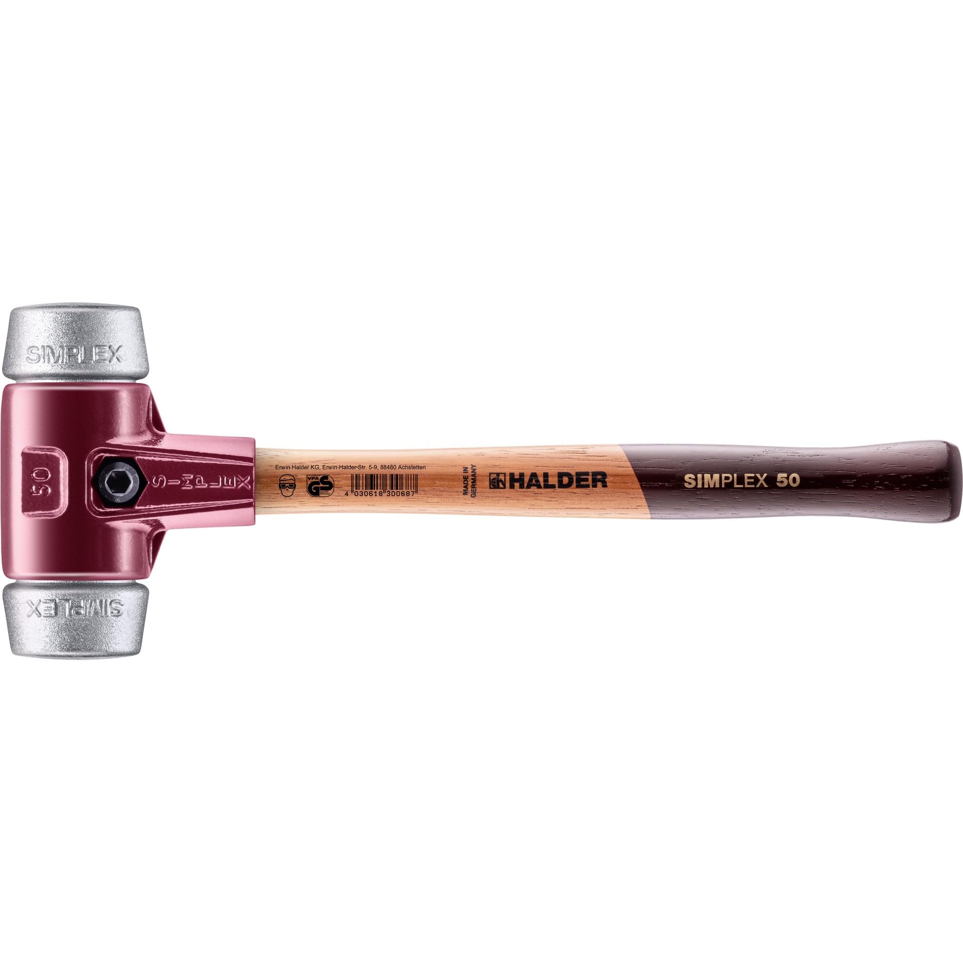 Halder 3009050 "Simplex" Soft-Face Metal Mallet, Multi-Colour, 50 mm