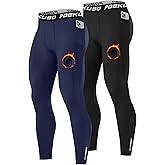 Poekuao Thermal Compression Pants for Men Fleece Lined Sports Leggings Cold Weather Running Tights Base Layer with Pockets