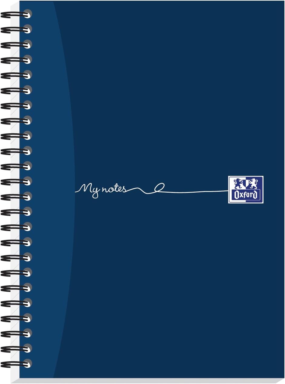 Oxord My Notes A5 Card Cover Wirebound Notebook, Ruled and Perforated, 200 Page, 1 Notebook, Black
