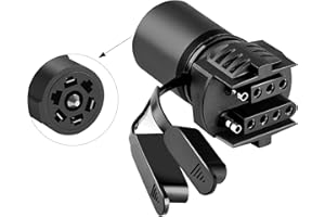 Gonice Trailer Plug Adapter - 7 Pin Round to 4 and 5 Pin Flat Blade Trailer Adapter, 2-in-1 Design for RV, Car, Boat