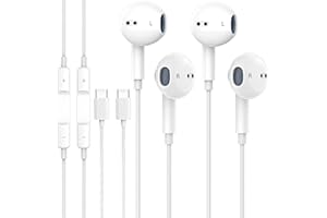 FRRFOLT 2 Pack-USB C Headphones for iPhone 15 Pro Max Type C Earbuds Wired Earphones with Mic&Remote Control Noise Cancelling for iPhone 15/15P/15PM, iPad Pro, Pixel 7 & Most USB-C Devices