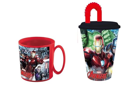 avengers,Taza apta para microondas y vaso.: Amazon.es: Hogar