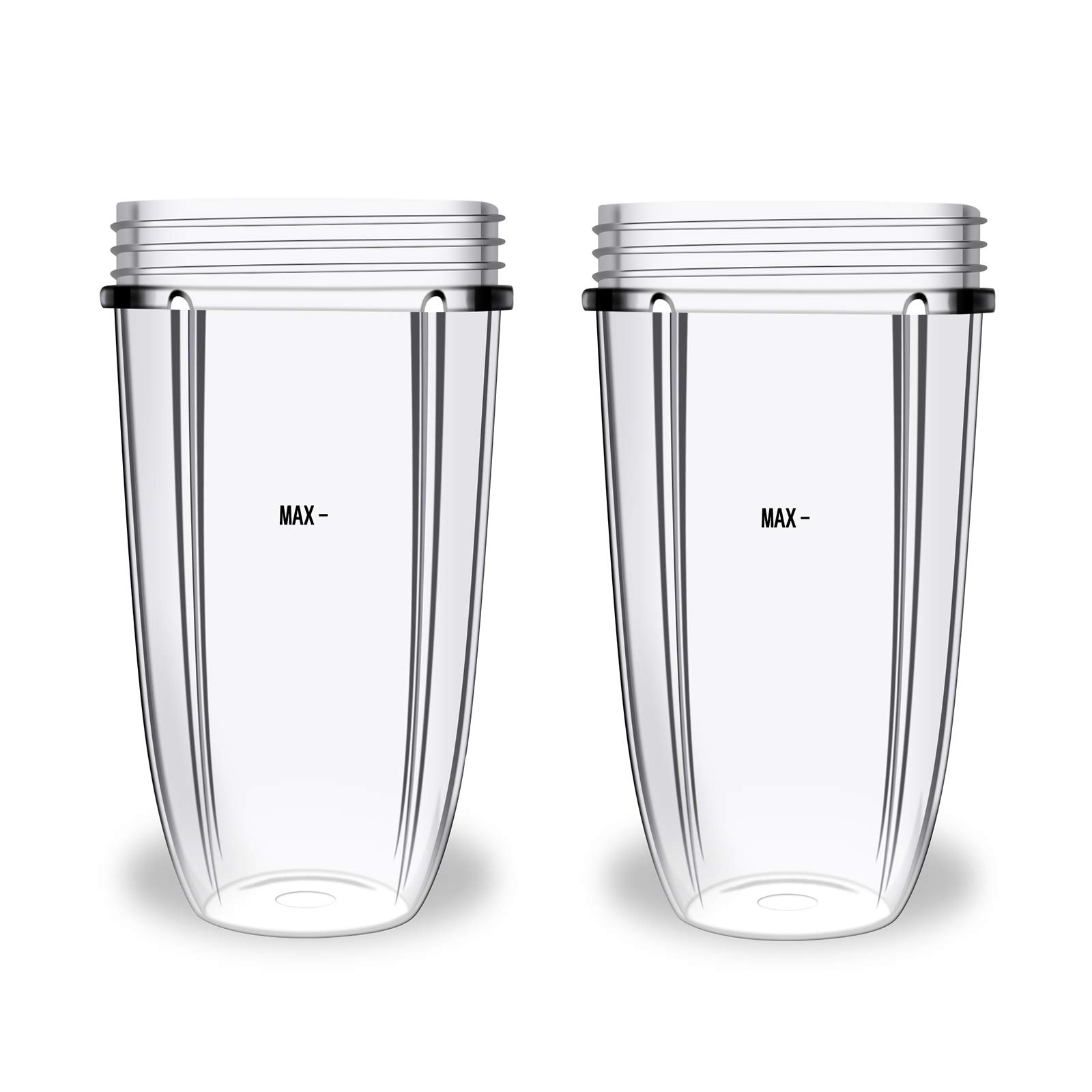 Large Cups for Compatible with Nutribullet 32OZ Replacement Parts 600W/900w Blender Juicer Mixer (Pack of 2) by Poweka