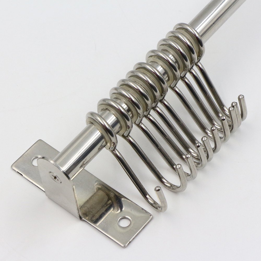 Kitchen Sliding Hooks, Stainless Steel Hanging Rack Rail Organize