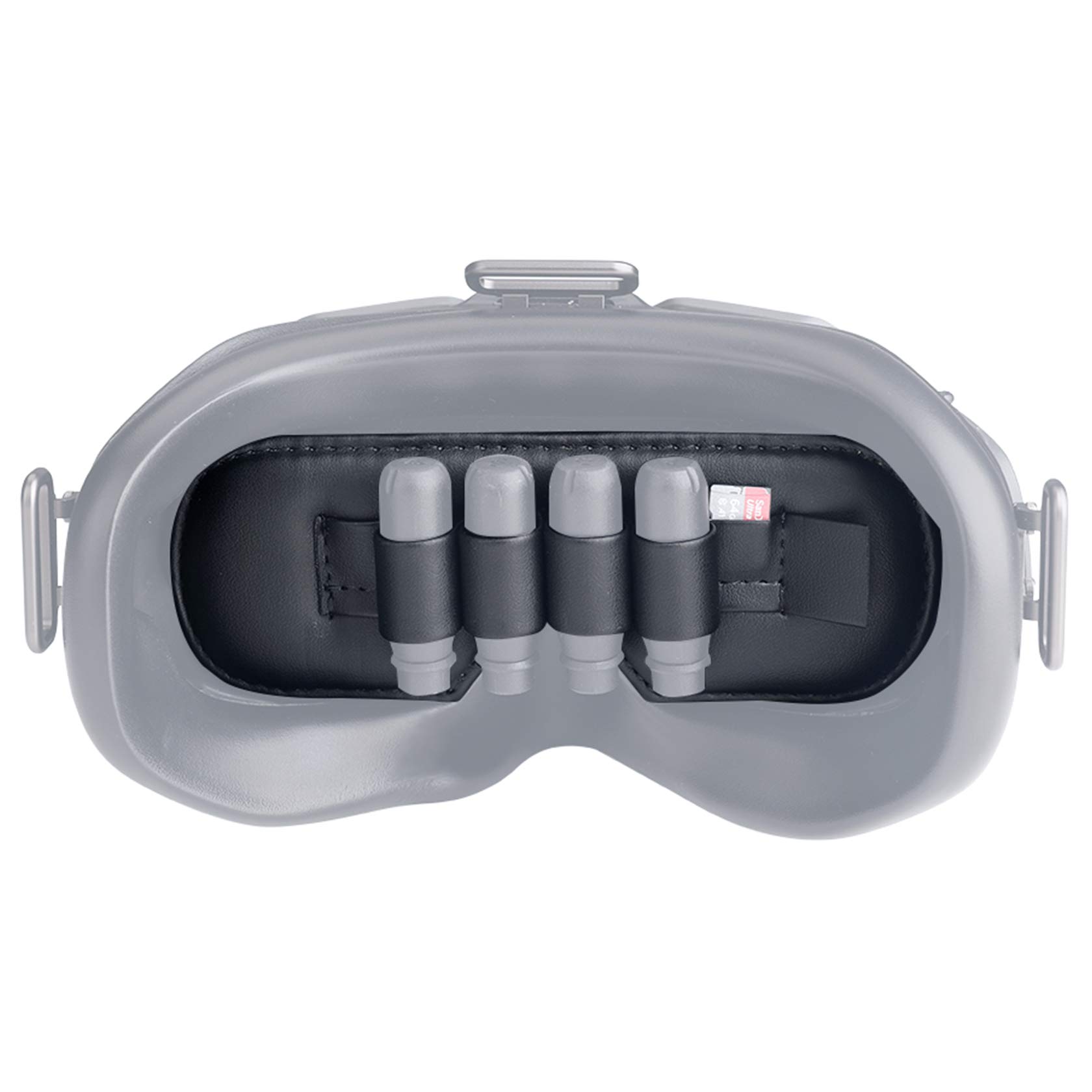 Hensych PU Portátil A prueba de polvo Blindaje de luz Almacenamiento Cubrir Estera para FPV Goggles Gafas con bayoneta de almacenamiento de 4 antenas y 2 ranuras de almacenamiento para tarjetas TF