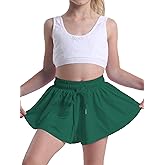 Vsaiddt Flowy Shorts for Girls Athletic Running Biker Shorts Preppy Youth Butterfly Shorts