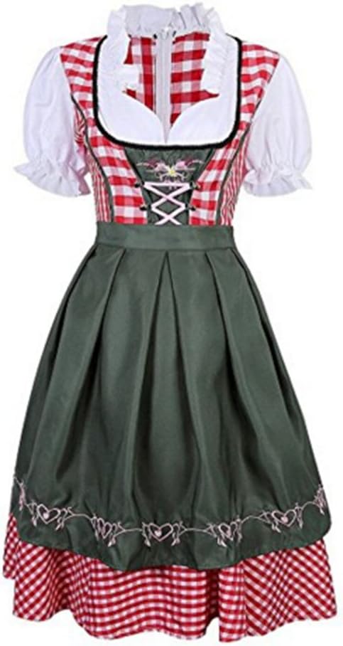 Women Oktoberfest Costume German National Style Costume Pink Dirndl Fancy Dress