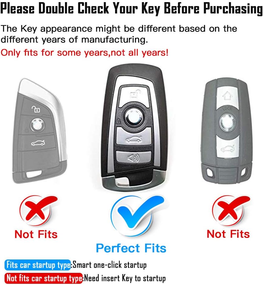 QBUC Car Key Full Cover for BMW Soft TPU Anti-dust Protection Key Case Shell Keyless Remote Control Smart Car Key Protector for BMW 1/2/3/4/5/6/7 Series and X3 X4 M2 M3 M4 M5 M6 GT3 GT5 (A-Blue) - Image 4