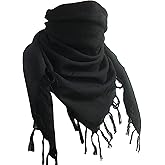 LOLAT Cotton Desert Scarf Military Tactical Shemagh Keffiyeh HeadScarf Arab Wrap Outdoors Tassel Scarves for Men/Women