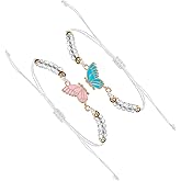 Sorcristy Bracelets for 2-Butterfly, Adjustable Strand Best Friends Charm Bracelets for Girls, Beaded Bracelet for Women, Friendship String Matching Bracelet for Couples, Friends