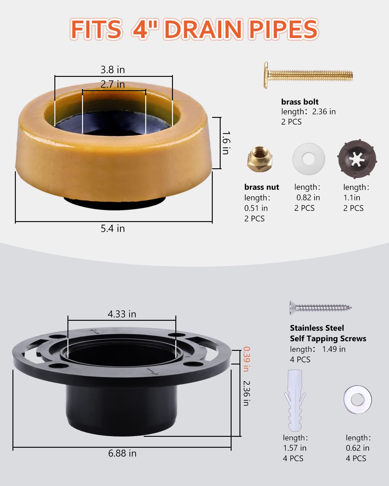 Boeemi Toilet Flanges And Wax Rings For Toilets With Extended Flanges