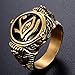 JAJAFOOK Mens Stainless Steel Ring Egyptian Pharaohs Eye of Horus Udjat Gold Plated Tone Jewelry Size 6-13