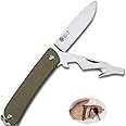Ruike Small Keychain Knife for Men,Women Gifts,5 in1 Multitool, 12C27 Steel,Mini EDC Tactical Folding Pocket Knives Camping Key Tool,Multifunction,Scissors,Screwdriver,Bottle Opener,Cute Outdoor Gear