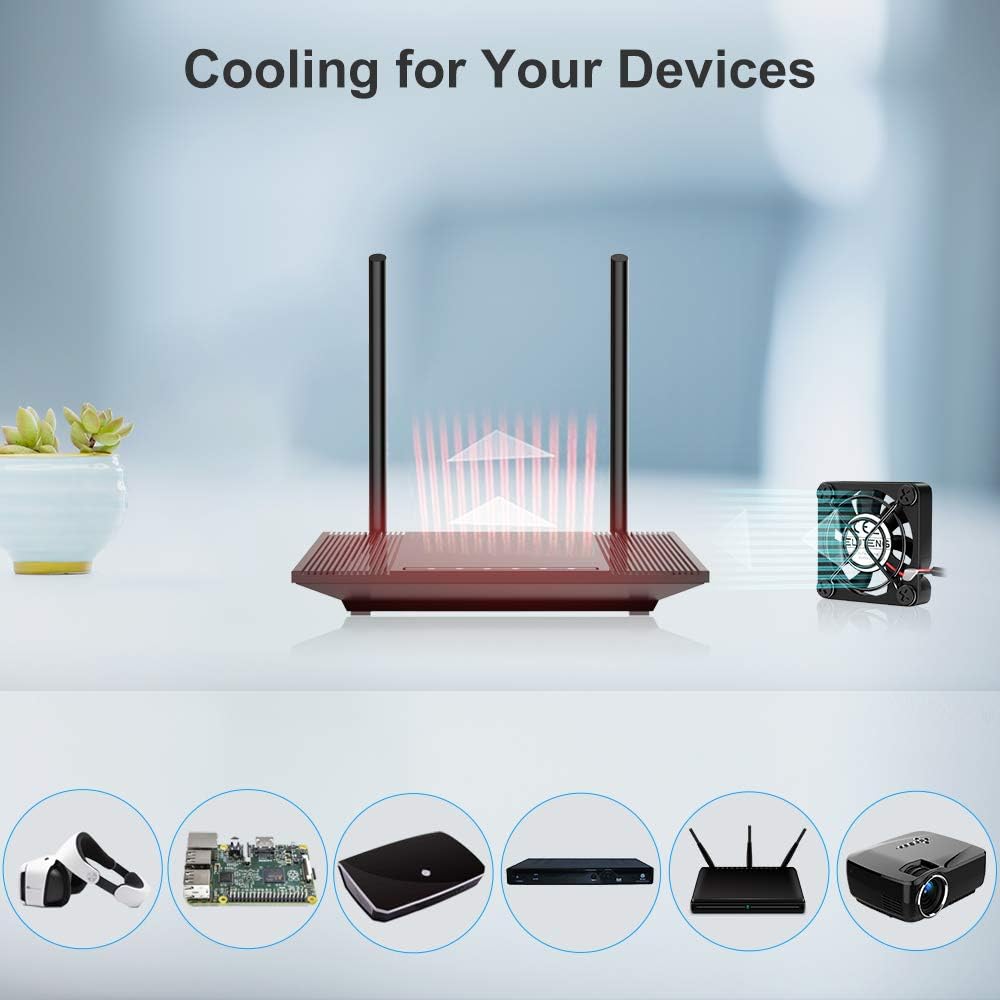 ELUTENG Mini 40mm 5V USB Fan Desk PC Fans with L/M/H 3 Adjustable Speed Portable USB Computer Fan Case Box Electronic Cooling Fan 5300 RPM with Metal Grill for Laptop/TV Box/AV Cabinet/PS4/PS5/Router - Image 4