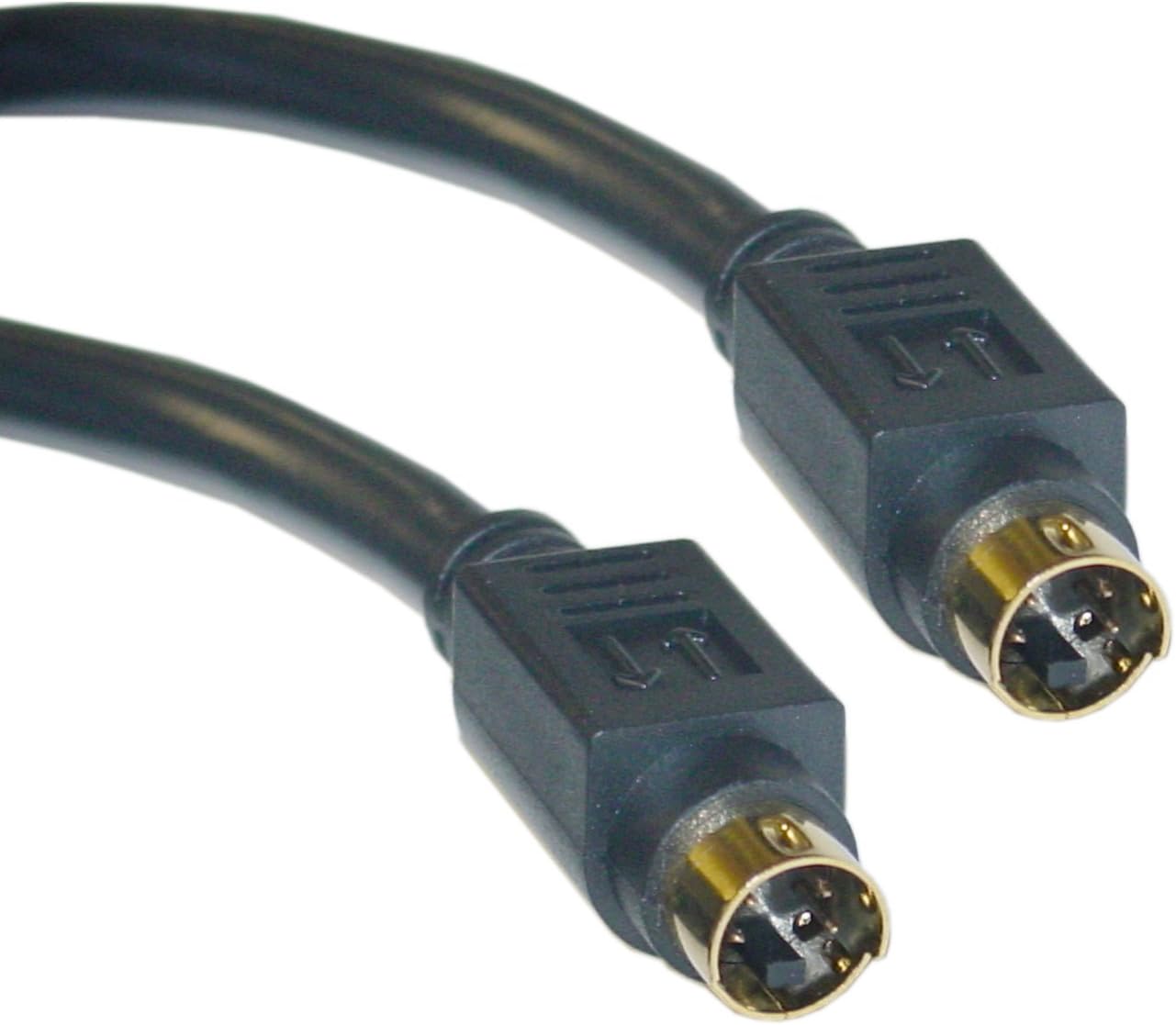 S-Video Cable for TV, S-VHS, VCRs, DVD, Camcorders, Video Cards - Mini Din 4-Pin Male to Male S-Video Cable, Gold-Plated Connector, 28AWG, 6 feet, CableWholesale: Computers & Accessories