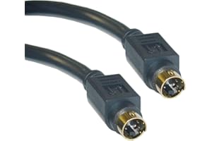 CableWholesale S-Video Cable for TV, S-VHS, VCRs, DVD, Camcorders, Video Cards - Mini Din 4-Pin Male to Male S-Video Cable, G