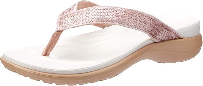 crocs capri v sequin casual lightweight beach flip flop