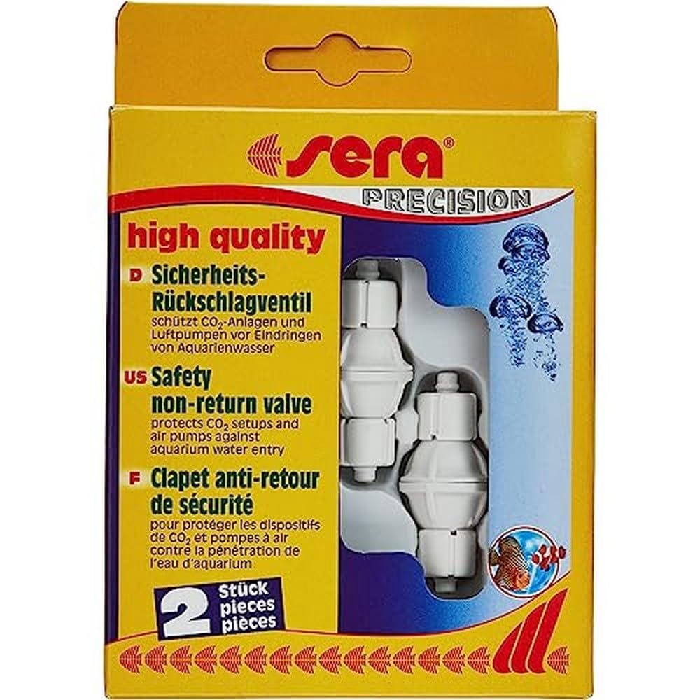 sera 80335 Safety Check Valve Protects CO2 Systems and Air Pumps from Infiltration of Aquarium Water - Pack of 2