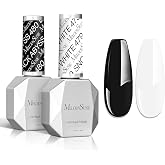 MelodySusie Thick Gel Nail Polish Set- 2 Pcs 15ML Black & White Gel Polish Set Soak Off UV LED White Gel Polish Christmas Gif