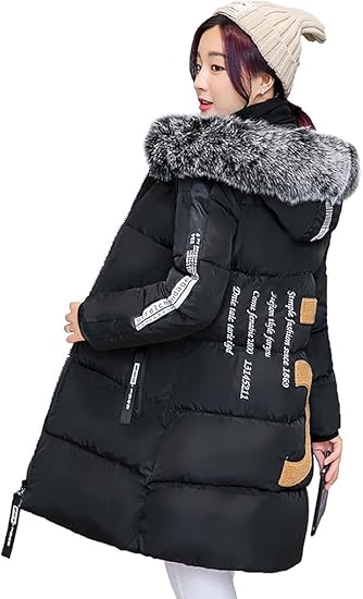 longline puffer coat with hood
