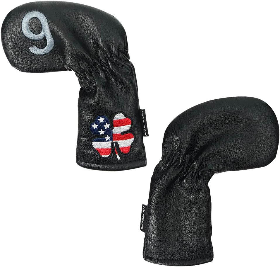Craftsman Golf 11pcs /Set (4, 5, 6, 7, 8, 9, A, S, P, L, X) USA US Flag Clover Leather Black Iron Covers Headcover : Sports & Outdoors
