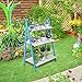 Ejoyous Wood Plant Stand, 3 Layer Foldable Freestanding Flower Plant Rack Stand Display Storage Shelf Rustic Decor for Greenhouse Balcony Room Garden Patio with Plant Tools, Glove, Screwdriverthumb 1