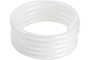 GEOWAKY 5/8’’ ID × 7/8’’ OD - 25 ft Clear Braided Hose Plastic Vinyl Tubing, High Pressure Flexible Reinforced PVC Tube for Transfer Water Air Oil, BPA Free & Non-Toxic