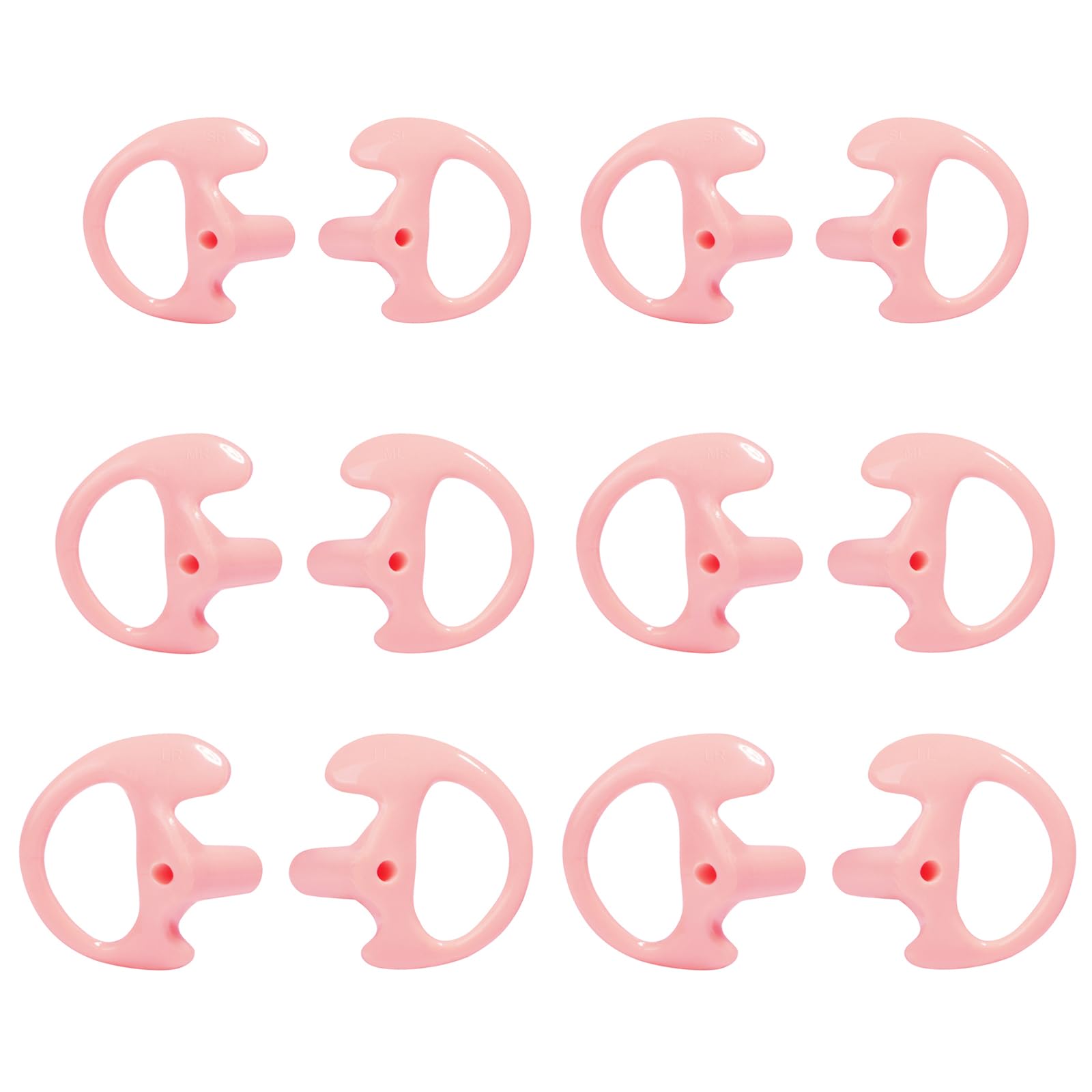UAYESOK Replacement Earmold Soft Silicone Ear Buds Eartips for Motorola Kenwood Two Way Radio Air Acoustic Coil Tube Walkie Talkie Covert Earpiece Headset (SML*2, Pink2)