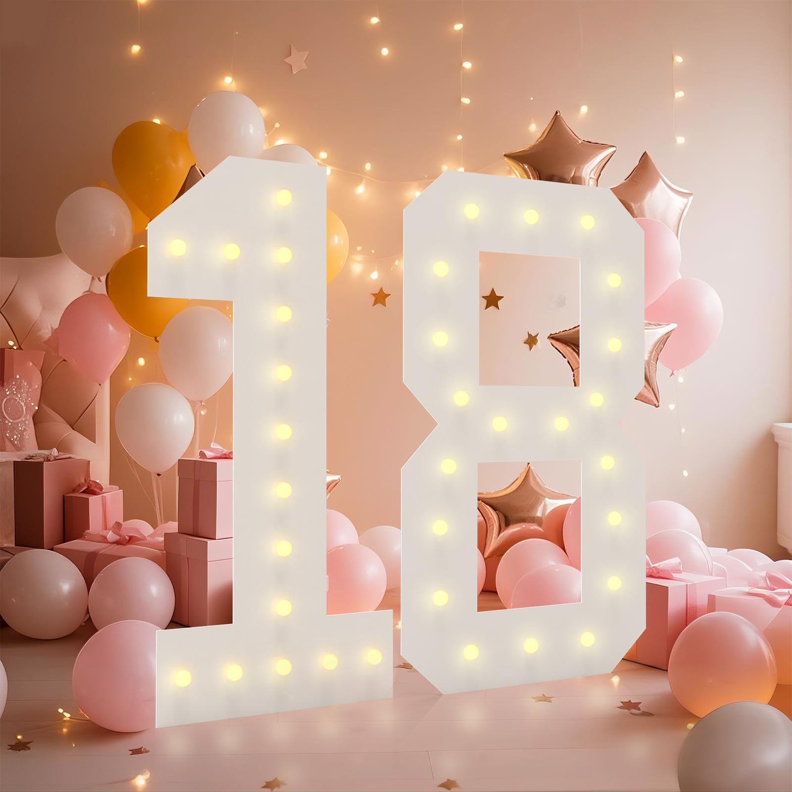 Large Numbers 18 LOBOOM 4FT Light Up Numbers, Marquee Numbers 4 Feet Tall Giant Number ...